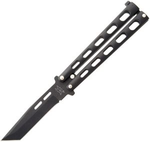 BC115TANB.jpg Bear & Son Butterfly Black Powder Tanto - 1095HC Steel