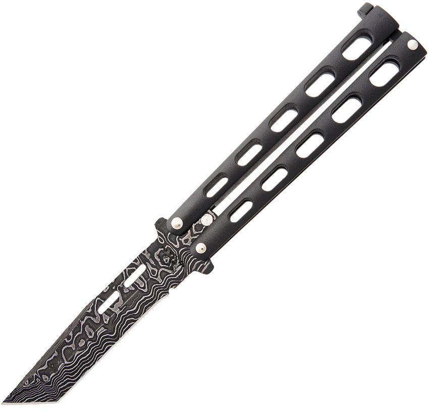 Bear & Son Butterfly Damascus Silver Vein 3.38" Folding Knife