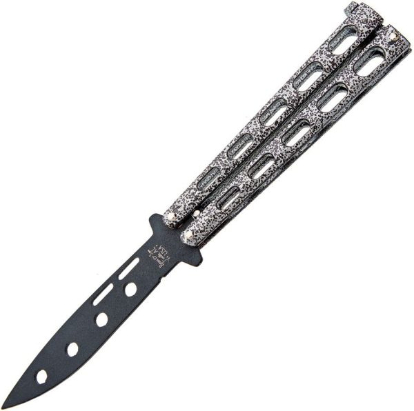 Bear & Son Butterfly Silver Powder Coat Folding Knife