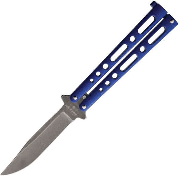 Bear & Son Butterfly Blue Stonewash Stainless Knife