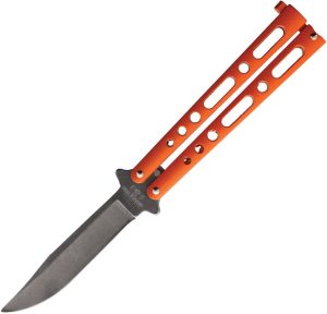 Bear & Son Butterfly Orange Stonewash Folding Knife