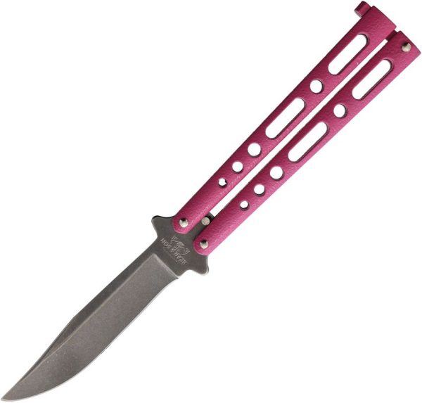 BC117PKSW.jpg Bear & Son Butterfly Pink Stonewash Folding Knife