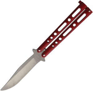 Bear & Son Butterfly Red Stonewash Folding Knife