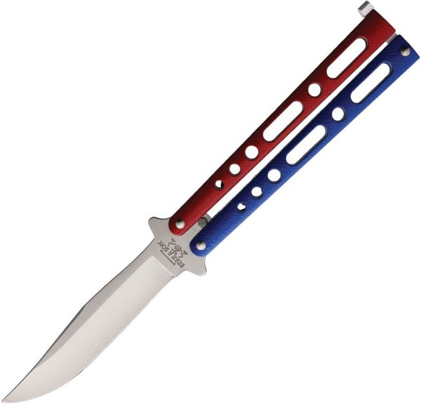BC117RWB.jpg Bear & Son Butterfly Red White Blue Folding Knife
