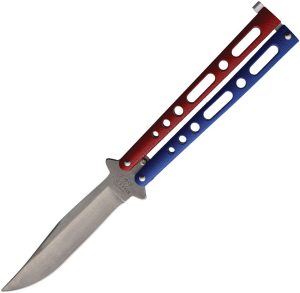 BC117RWBSW.jpg Bear & Son Butterfly Red White Blue SW Folding Knife