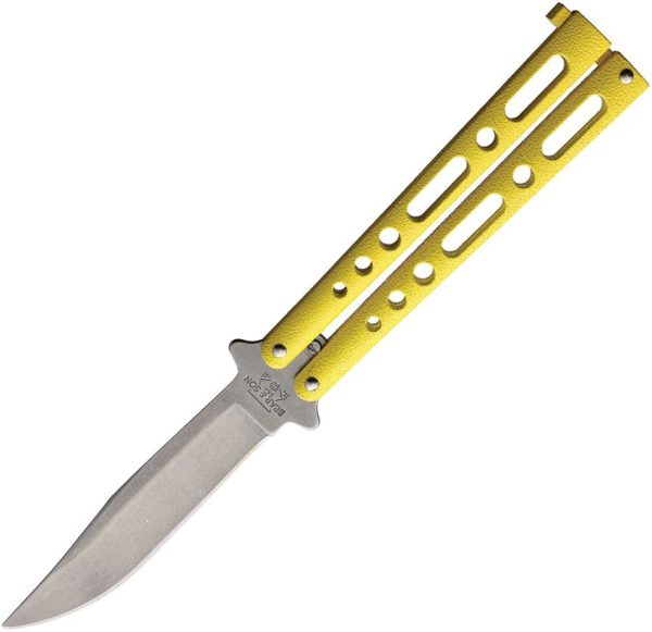 Bear & Son Butterfly Yellow Stonewash Stainless Knife