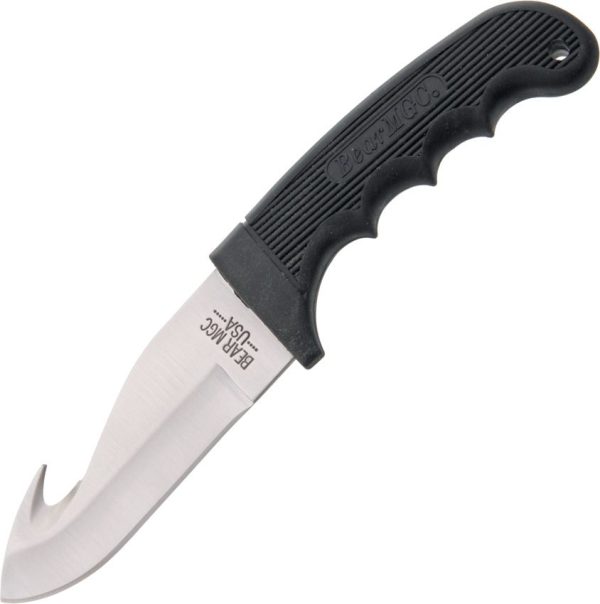 BC444.jpg Bear & Son Guthook Hunter Fixed Blade - Black Rubber Handle