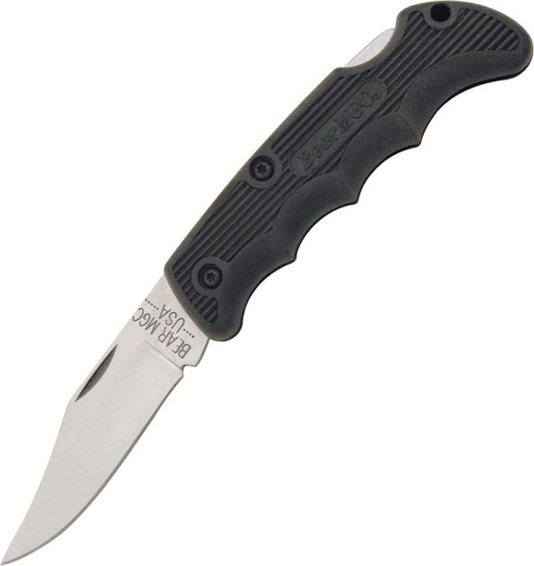 Bear & Son Lockback Folding Knife - Black Rubber Handle