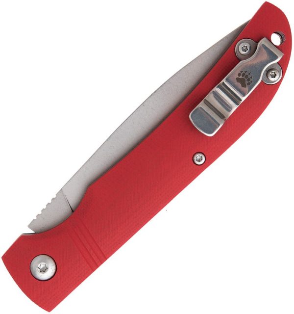 Bear & Son Drop Point Slip Joint Red G10 Folding Knife D2