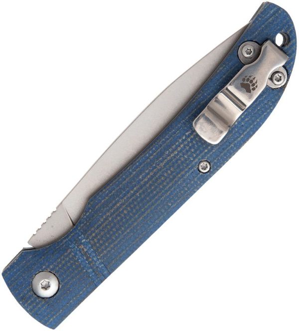Bear & Son Slip Joint Blue Jean Micarta Folding Knife