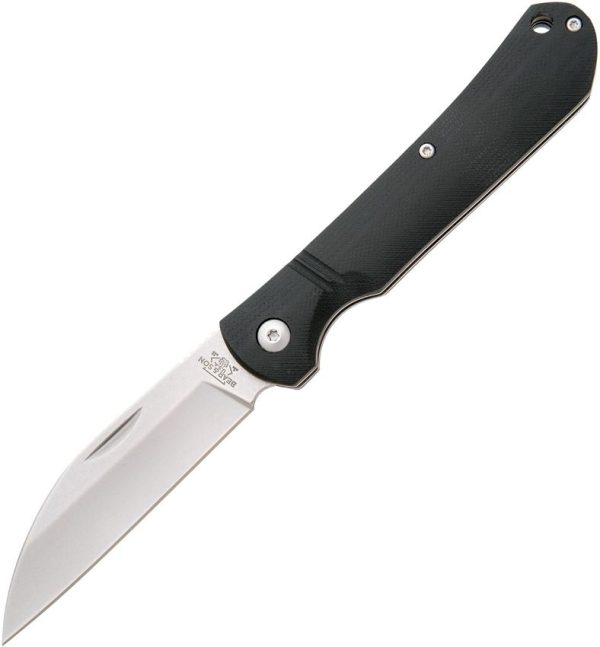 BC484GB.jpg Bear & Son Wharncliffe Slip Joint Folding Knife D2 Black G10