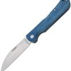 Bear & Son Lockback Blue Jean Micarta Folding Knife 3.13"