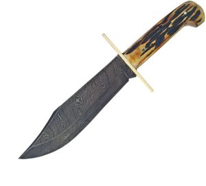 BC500D34.jpg Bear & Son Bowie Damascus Blade - Imitation Stag Handle