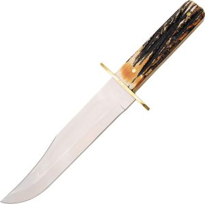 BC502.jpg Bear & Son Bowie Full Tang Stag Bone Fixed Blade Knife