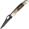 Bear & Son Cowhand Lockback Damascus - Stag Bone