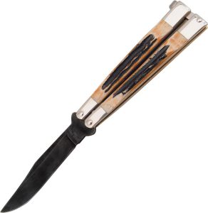 BC517.jpg Bear & Son Butterfly Stag - Titanium Clip Point