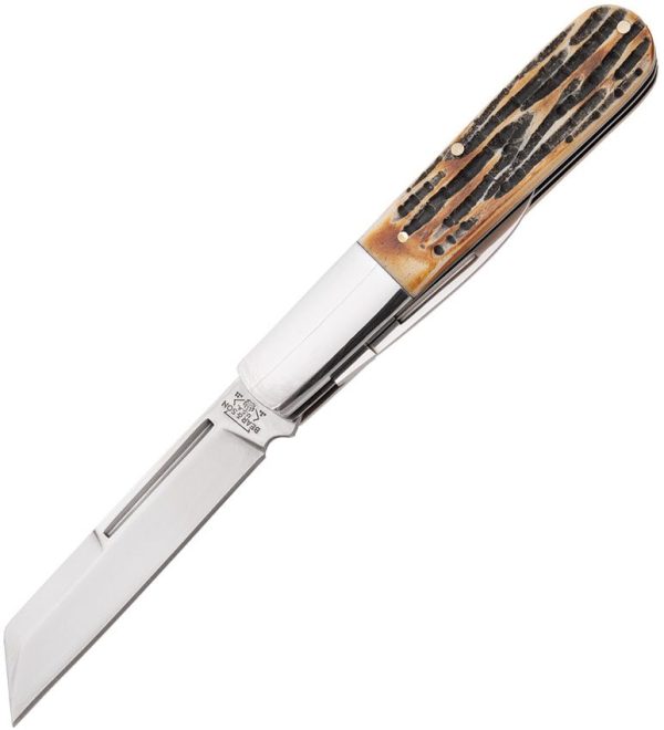Bear & Son Large Barlow Stag Bone Folding Knife 440 Stainless