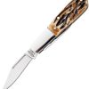 Bear & Son Baby Barlow Folding Knife Stag Bone 440 Stainless