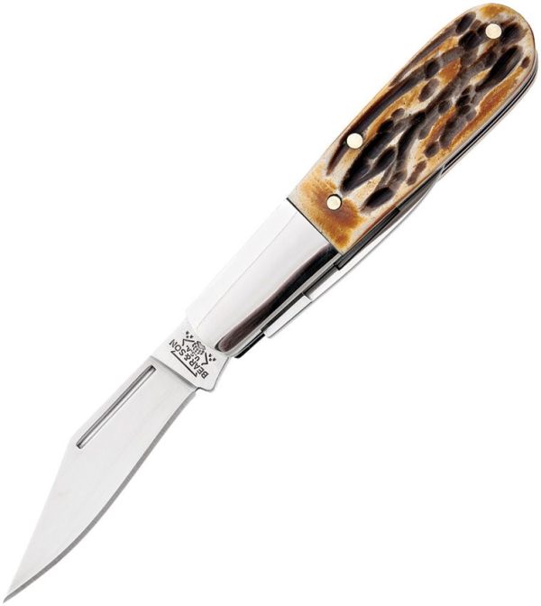 Bear & Son Baby Barlow Folding Knife Stag Bone 440 Stainless