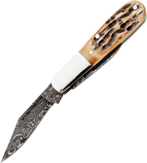 BC5281D12_add_01.jpg Bear & Son Baby Barlow Damascus Stag Bone Folding Knife