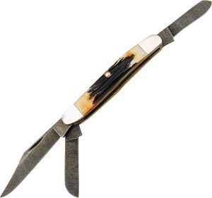 Bear & Son Large Stockman Damascus Stag Bone