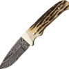Bear & Son Drop Point Skinner Damascus Stag