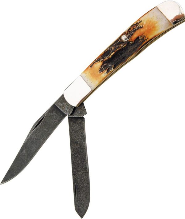 BC554D.jpg Bear & Son Trapper Stag Damascus Bolsters