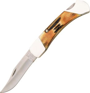 Bear & Son Folding Hunter Stag Bone Lockback Knife
