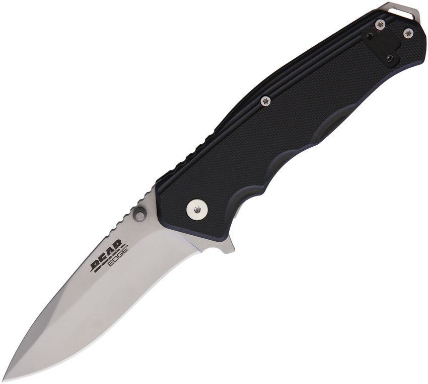 Bear Edge Sideliner Linerlock Folding Knife 3.38" Blade Black G10