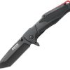 Bear Edge Linerlock A/O Black/Red Tanto Blade Knife