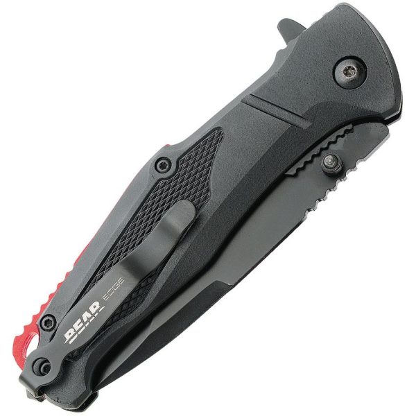Bear Edge Linerlock A/O Black/Red Tanto Blade Knife