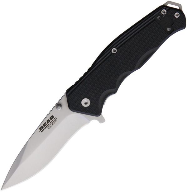 Bear Edge Sideliner Linerlock Folding Knife 2.88" Stainless Black G10