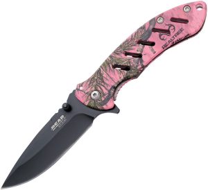 Bear Edge Brisk Framelock Drop Point Pink Camo Knife