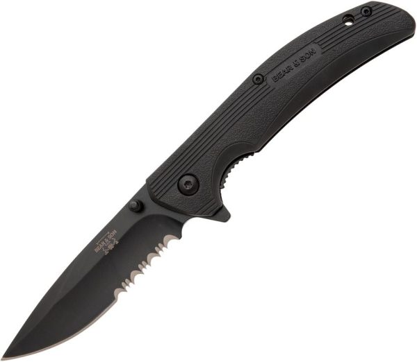 Bear & Son Sideliner Linerlock Folding Knife 440 Stainless Black