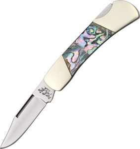 Bear & Son Executive Lockback Abalone - Nickel Silver