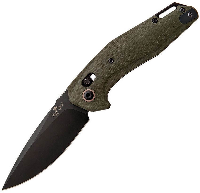 Bear & Son Auto Katakt I Slide Lock OD Green Folding Knife