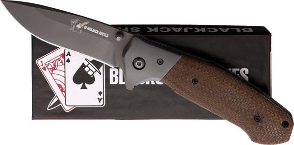 BlackJack Linerlock Brown Micarta Folding Knife S35VN