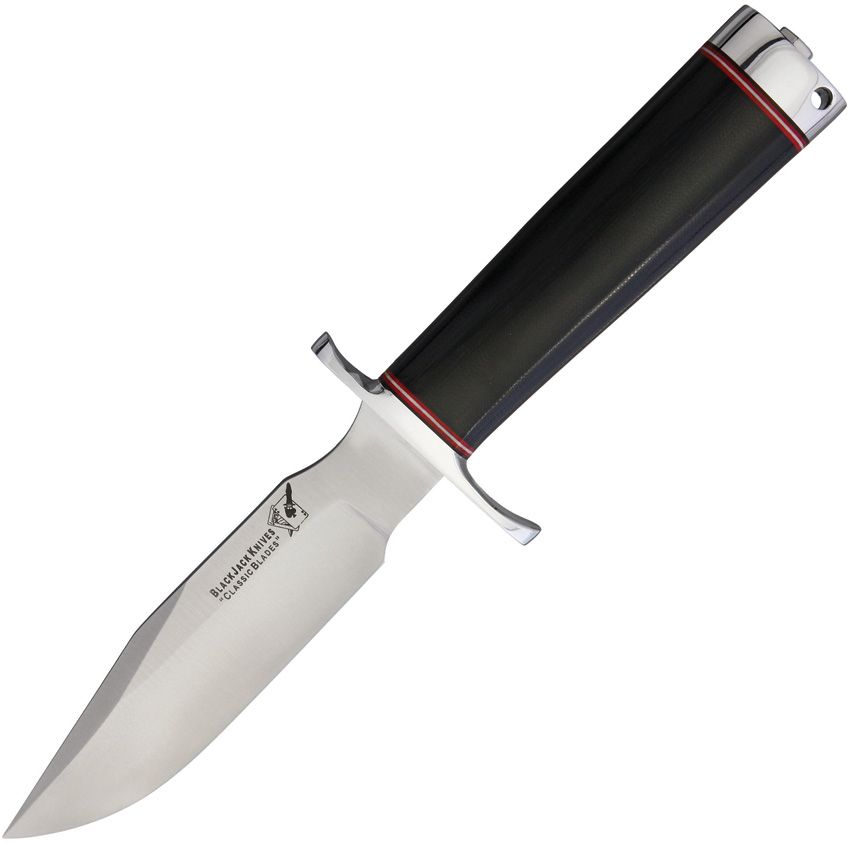 Blackjack Classic Model 5 Black Fixed Blade Knife 5.5" A2 Steel