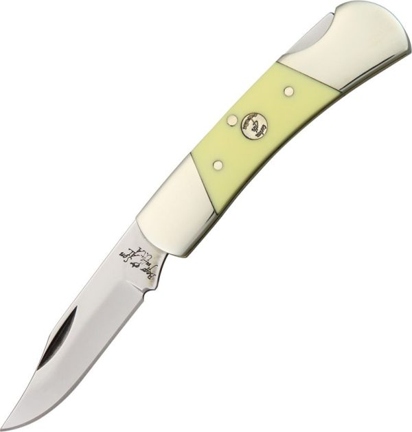 BCC305.jpg Bear & Son Lockback 4th Gen Yellow Delrin Folding Knife