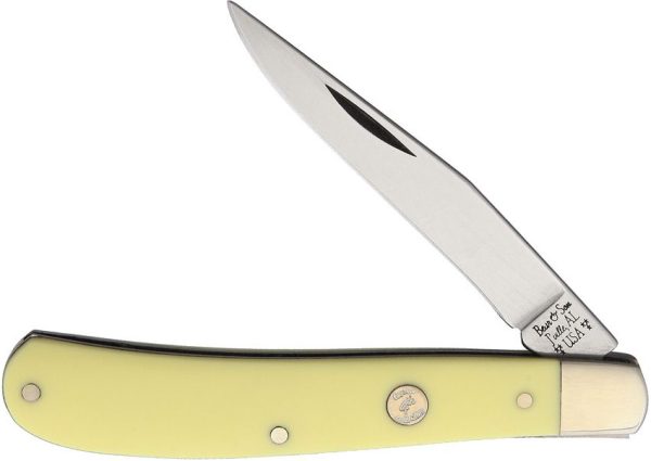 BCC3148.jpg Bear & Son Trapper Yellow Delrin 4th Gen Folding Knife