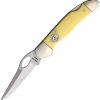 Bear & Son Lockback 4.25in Yellow Delrin Knife