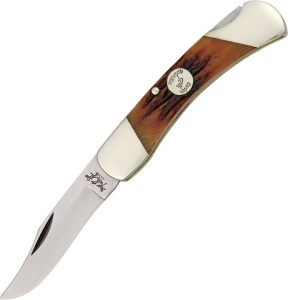 BCCRSB05.jpg Bear & Son Lockback Red Stag Bone Folding Knife