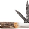 BCGS281D.jpg Bear & Son Baby Barlow Stag Damascus Folding Knife