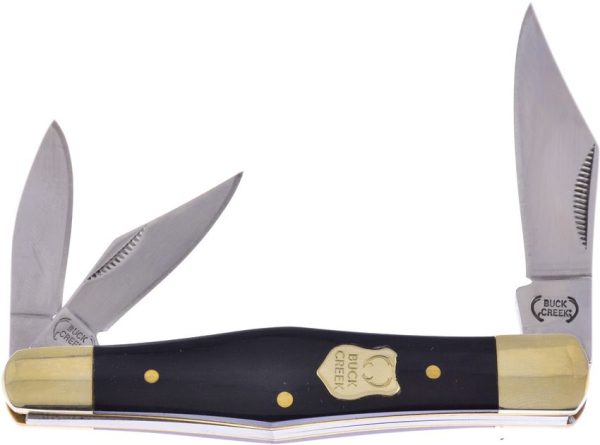Buckcreek Whittler Buffalo Folding Knife Satin Stainless Blades