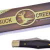 Buckcreek Whittler Buffalo Folding Knife Satin Stainless Blades