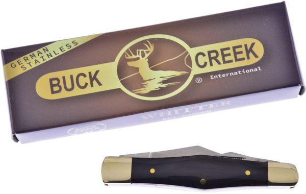 Buckcreek Whittler Buffalo Folding Knife Satin Stainless Blades