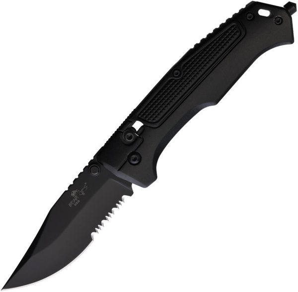 Bear & Son Rancor IV Slide Lock Black Serrated