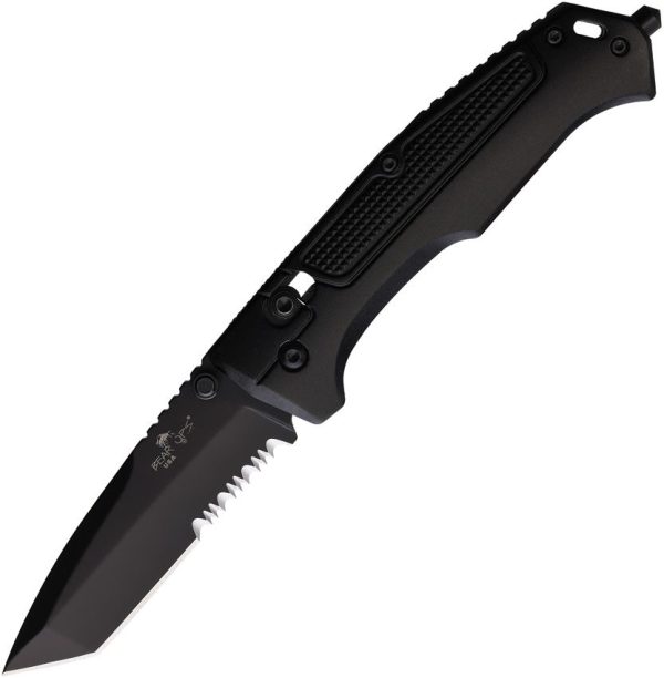 BCMC560AIBKBSR.jpg Bear & Son Slide Lock Tanto Serrated Folding Knife
