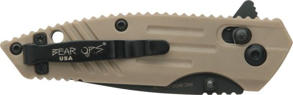 BCMC900DS7B_add_01.jpg Bear & Son Slide Lock Desert Sand Folding Knife 2.5" Blade