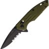 Bear & Son Slide Lock OD Green Serrated